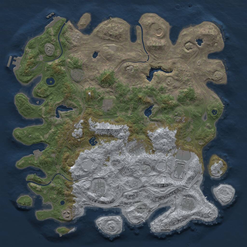 Rust Map: Procedural Map, Size: 4500, Seed: 880646678, 17 Monuments
