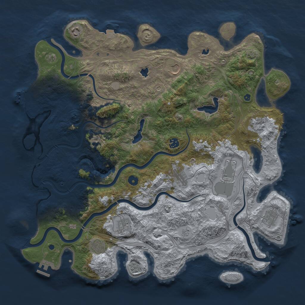 Rust Map: Procedural Map, Size: 4500, Seed: 2112005, 16 Monuments