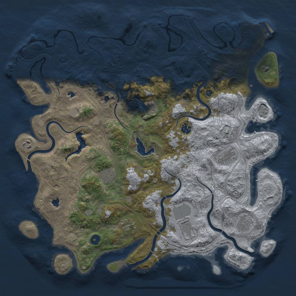 Rust Map: Procedural Map, Size: 4500, Seed: 24198, 15 Monuments