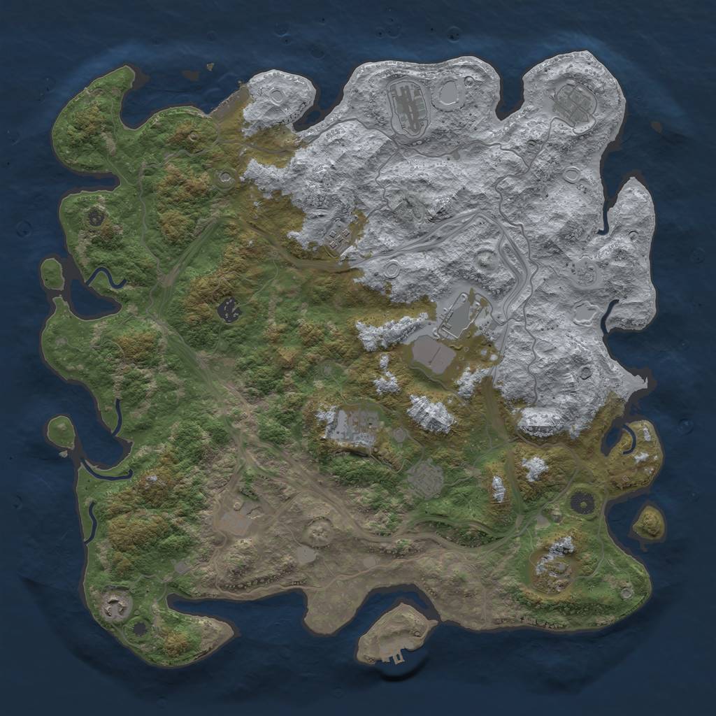 Rust Map: Procedural Map, Size: 4500, Seed: 1317153472, 17 Monuments