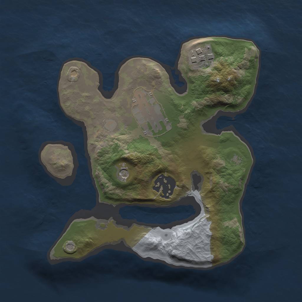 Rust Map: Barren, Size: 2000, Seed: 56415651, 6 Monuments