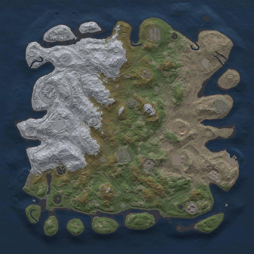 Rust Map: Procedural Map, Size: 4250, Seed: 753351529, 17 Monuments