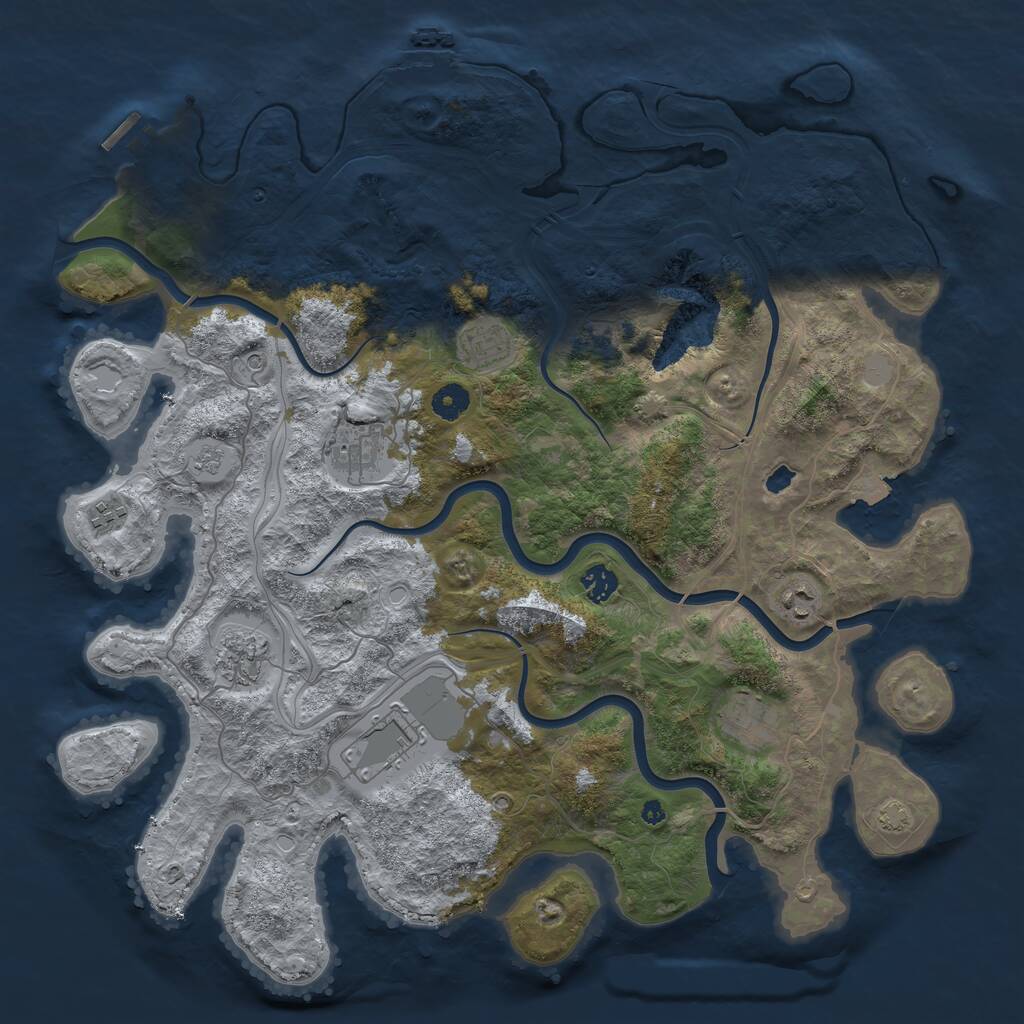 Rust Map: Procedural Map, Size: 4250, Seed: 20883, 14 Monuments