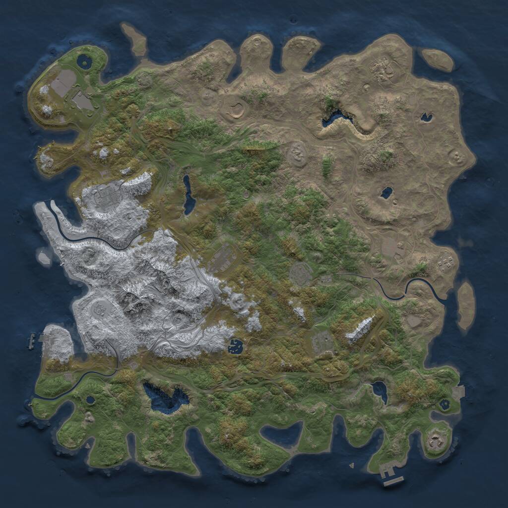 Rust Map: Procedural Map, Size: 5000, Seed: 264876087, 17 Monuments