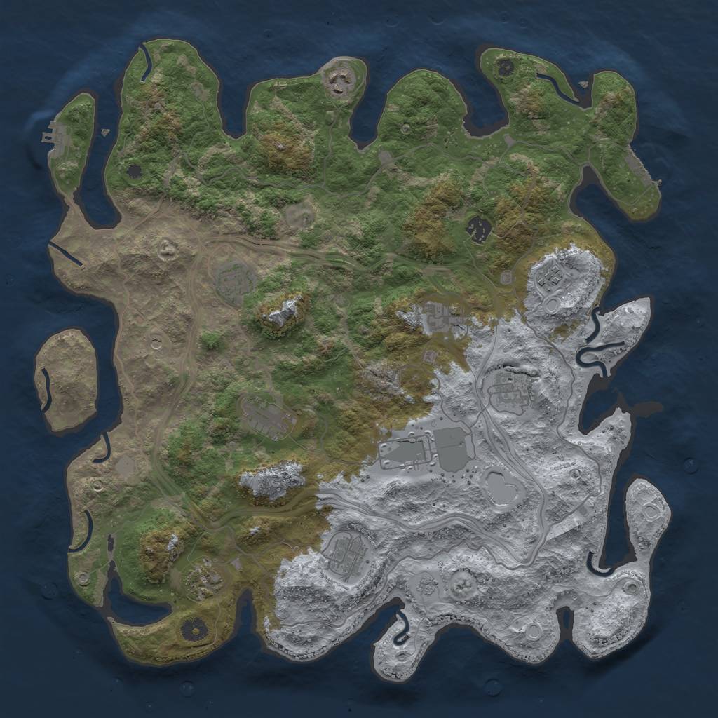 Rust Map: Procedural Map, Size: 4300, Seed: 8914758, 17 Monuments