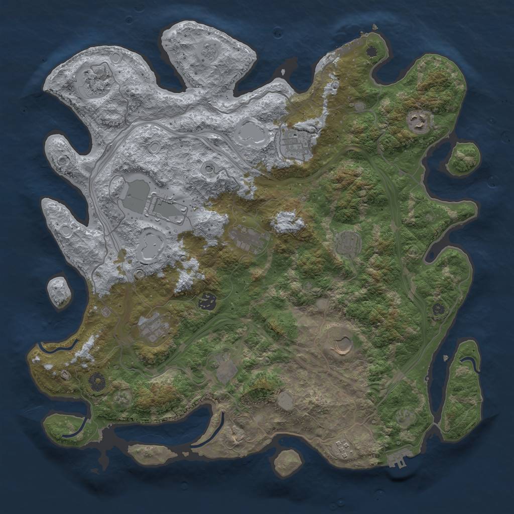 Rust Map: Procedural Map, Size: 4250, Seed: 1528834898, 18 Monuments