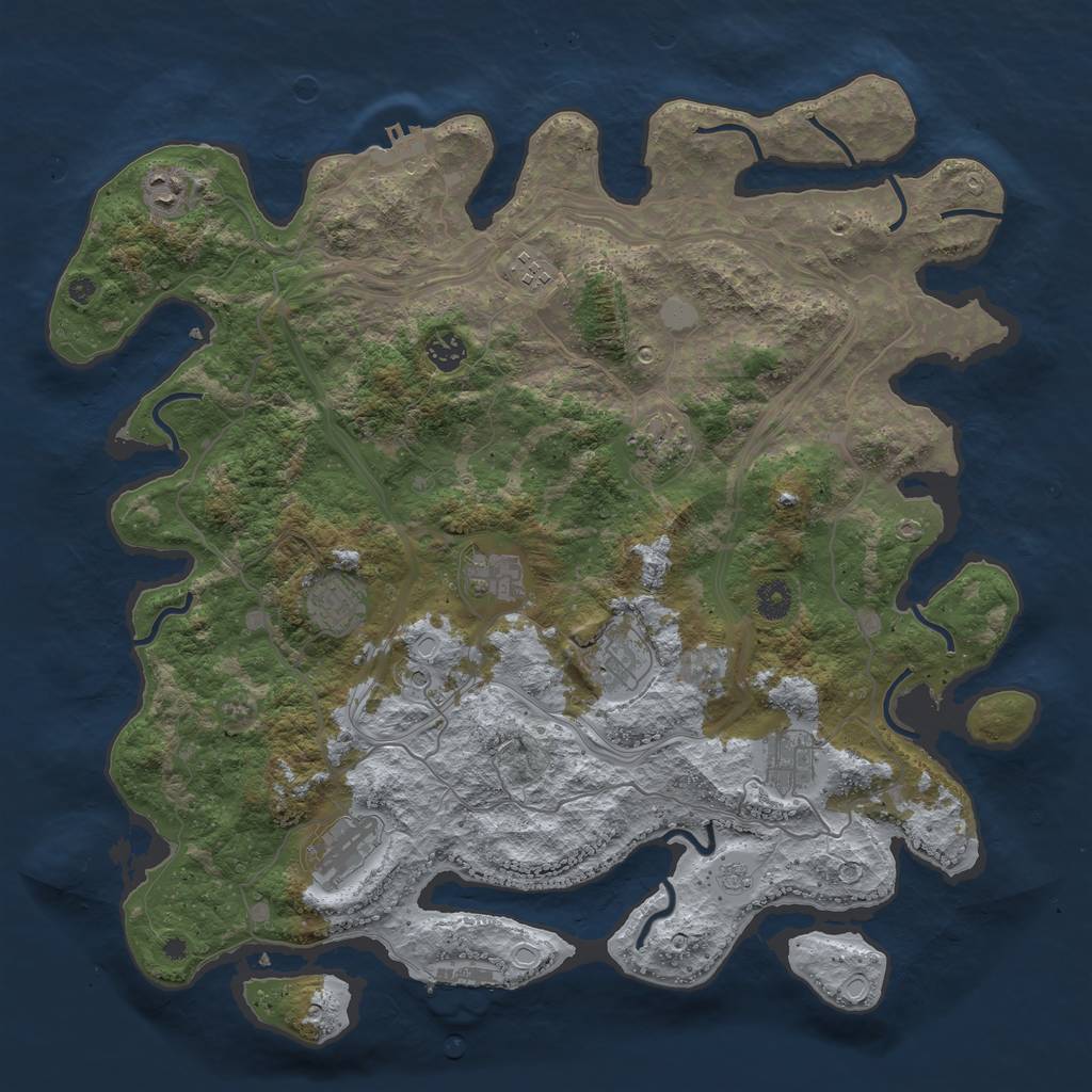 Rust Map: Procedural Map, Size: 4250, Seed: 783437474, 16 Monuments