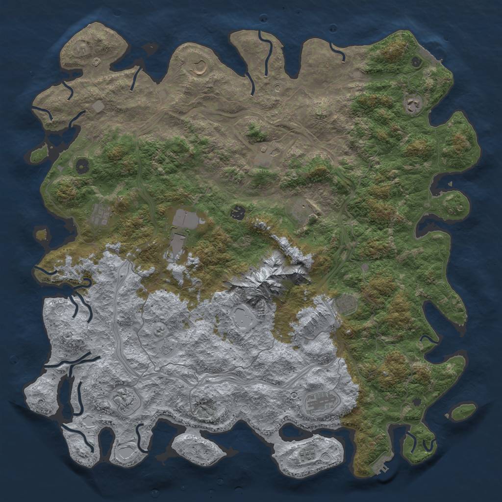 Rust Map: Procedural Map, Size: 5200, Seed: 7, 18 Monuments