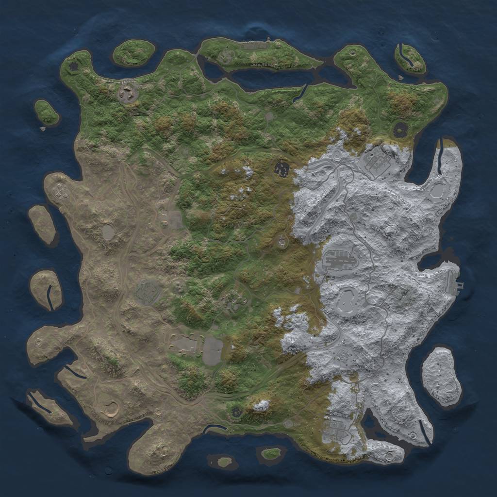 Rust Map: Procedural Map, Size: 4800, Seed: 820007455, 18 Monuments