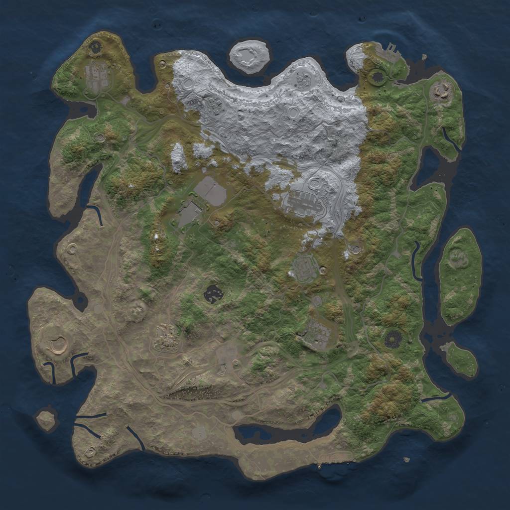 Rust Map: Procedural Map, Size: 4250, Seed: 787399641, 18 Monuments