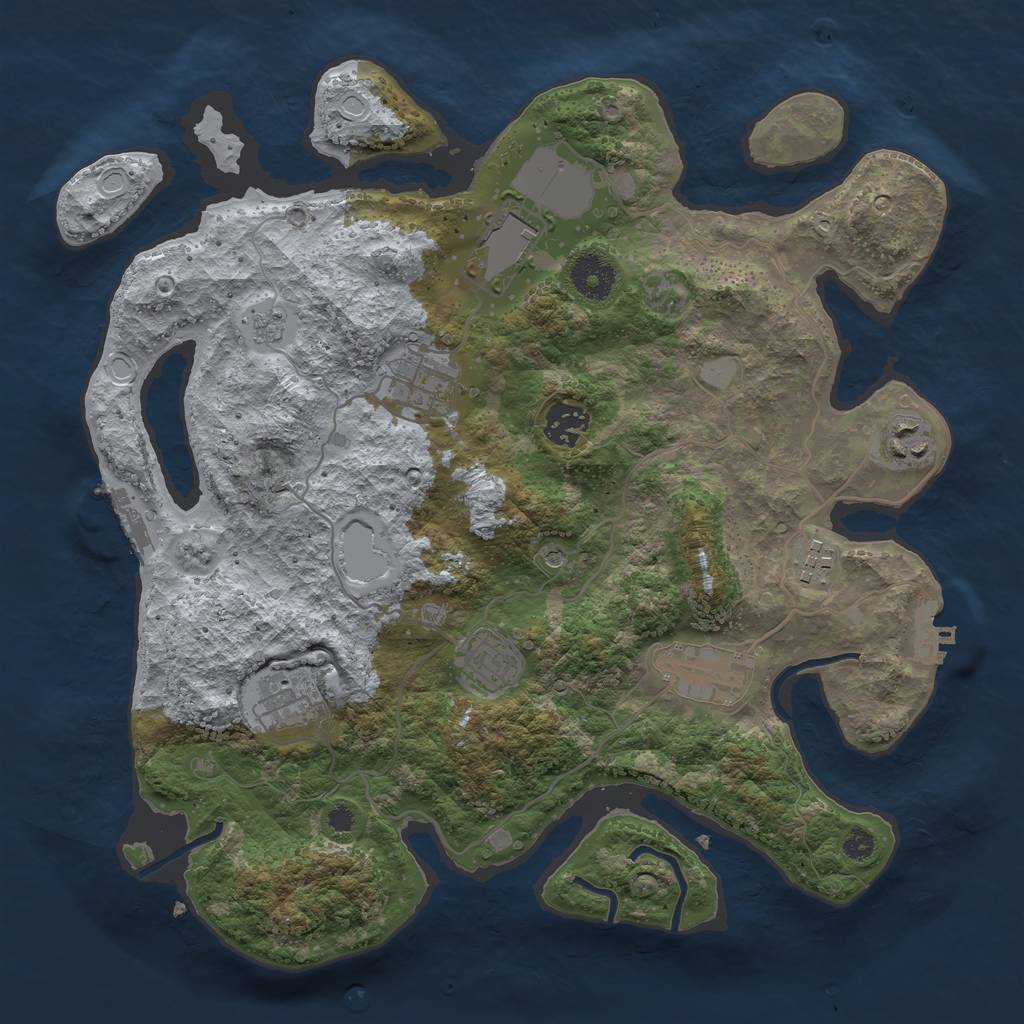 Rust Map: Procedural Map, Size: 3500, Seed: 1990505056, 15 Monuments