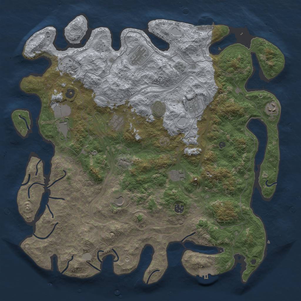 Rust Map: Procedural Map, Size: 4600, Seed: 85725645, 18 Monuments