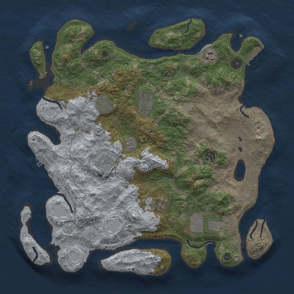Rust Map: Procedural Map, Size: 4000, Seed: 217308581, 15 Monuments