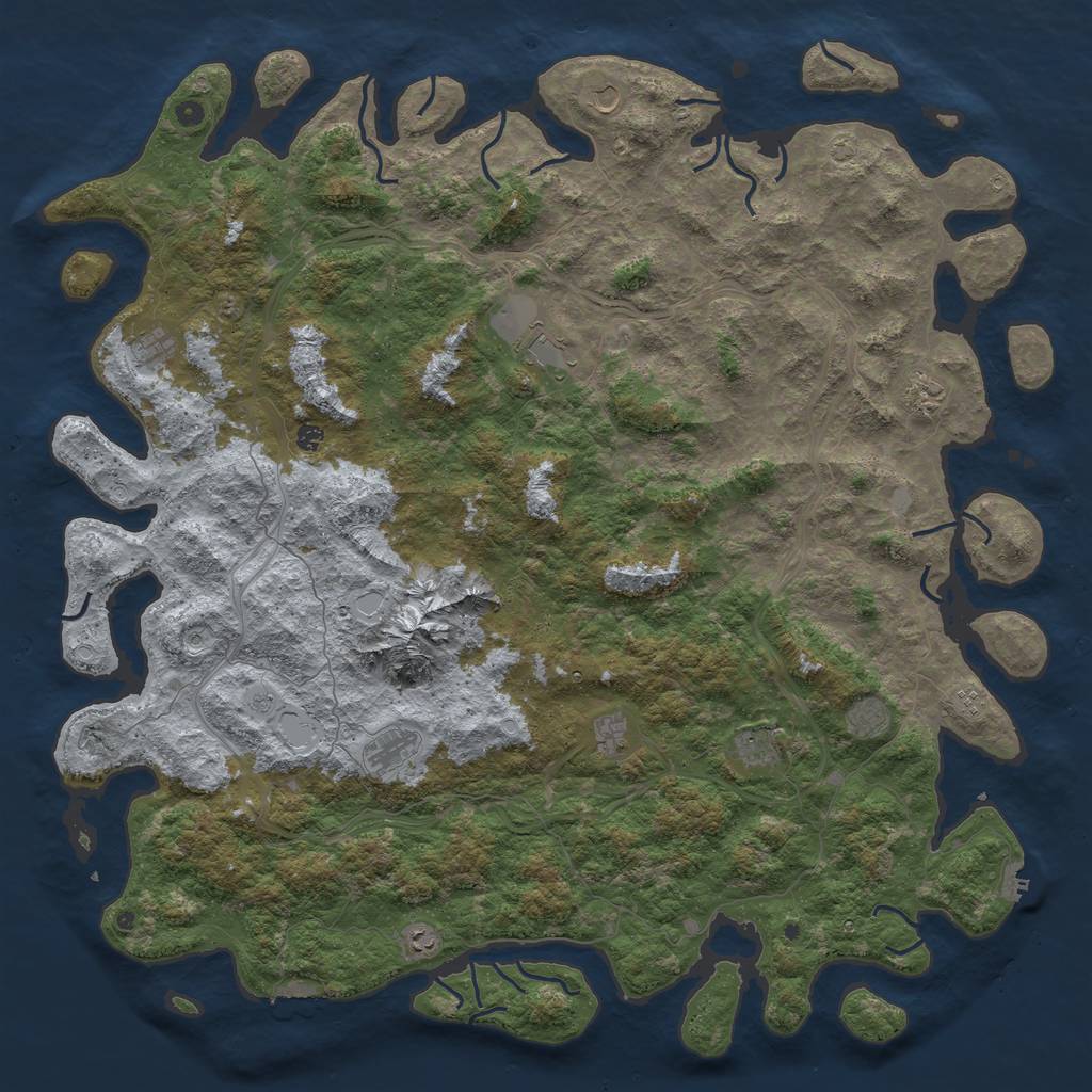 Rust Map: Procedural Map, Size: 6000, Seed: 2330012, 19 Monuments