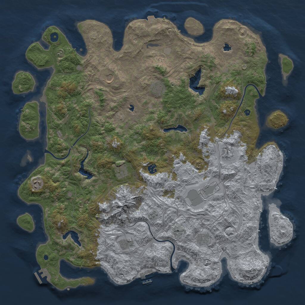 Rust Map: Procedural Map, Size: 5000, Seed: 71247455, 16 Monuments