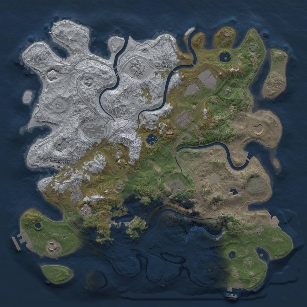 Rust Map: Procedural Map, Size: 4250, Seed: 692573677, 17 Monuments