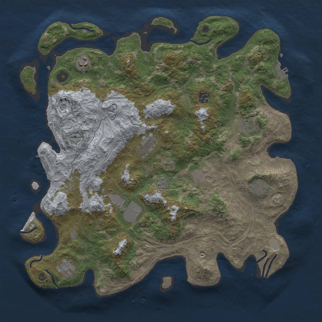 Rust Map: Procedural Map, Size: 4250, Seed: 52201041, 15 Monuments