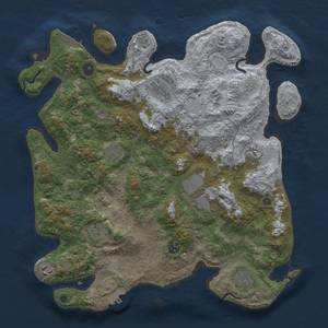 Thumbnail Rust Map: Procedural Map, Size: 4000, Seed: 13253226, 16 Monuments