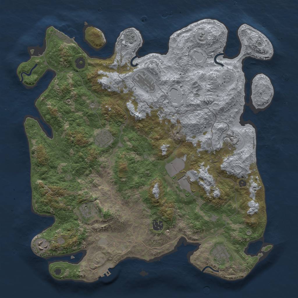 Rust Map: Procedural Map, Size: 4000, Seed: 13253226, 16 Monuments