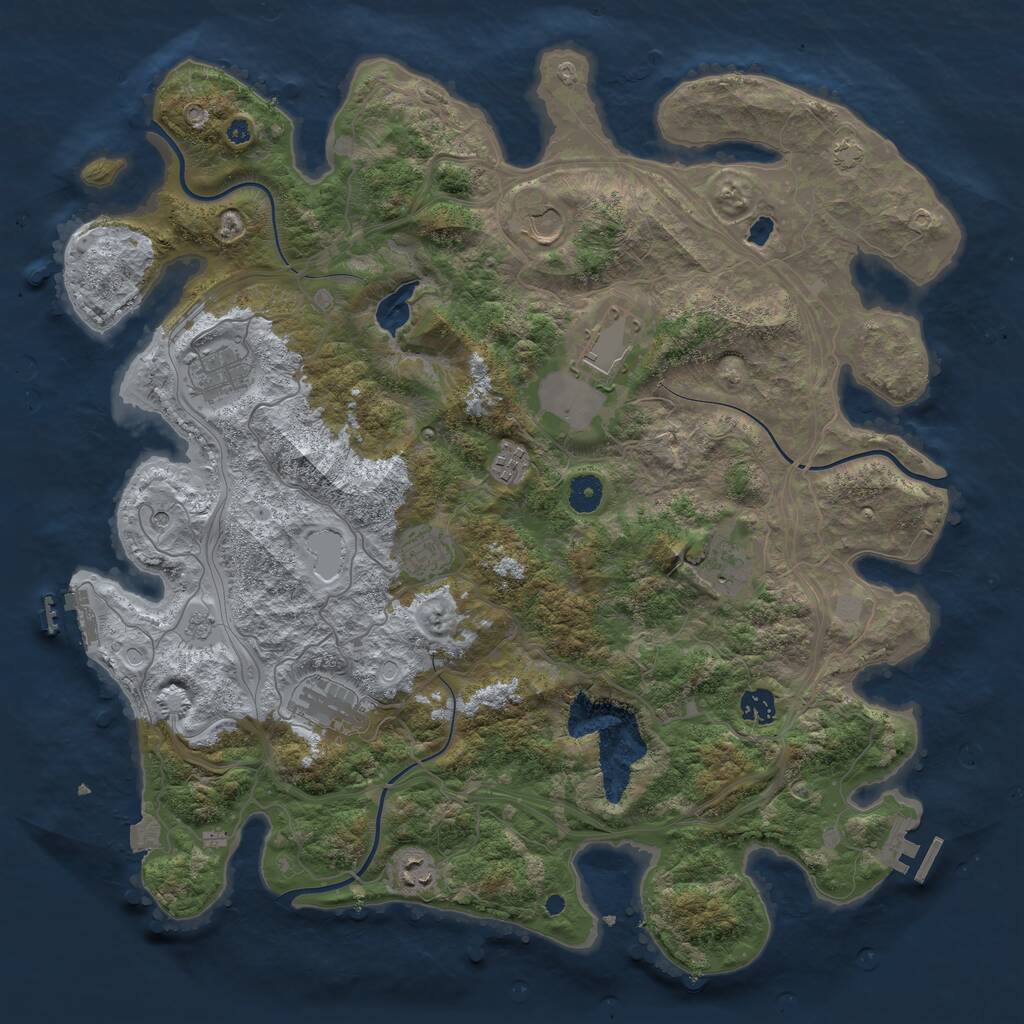 Rust Map: Procedural Map, Size: 4250, Seed: 1670979195, 15 Monuments