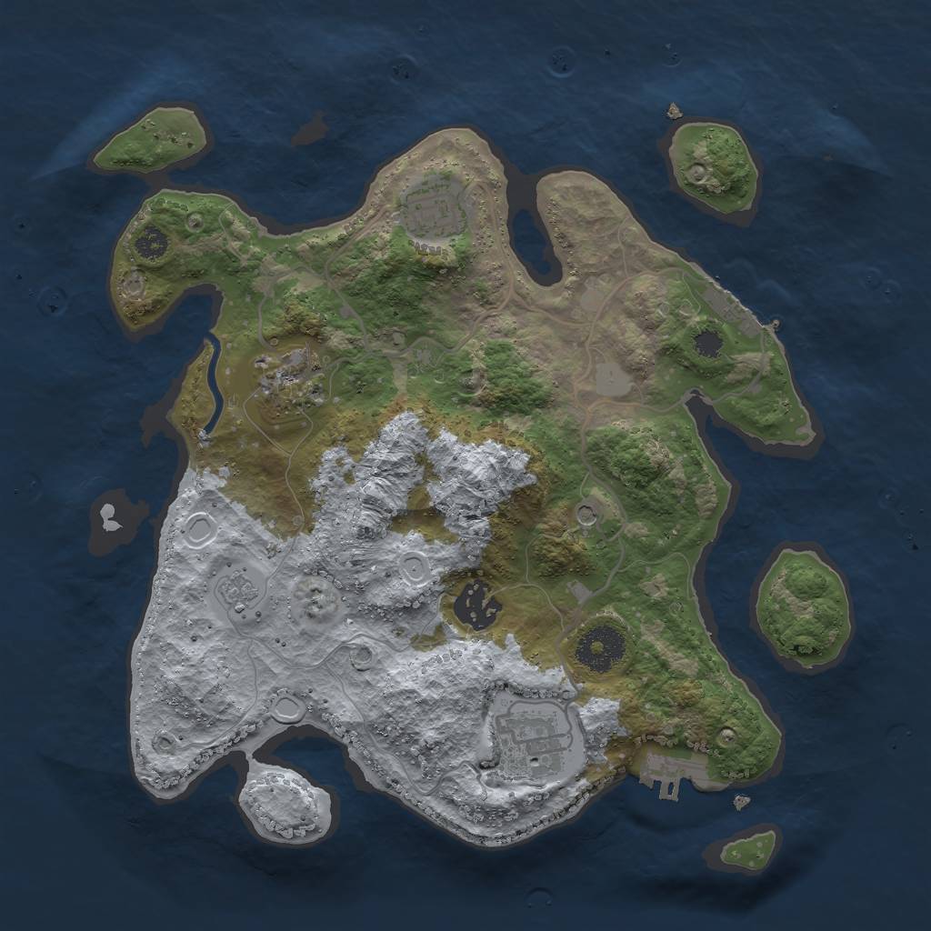 Rust Map: Procedural Map, Size: 3000, Seed: 1623307, 11 Monuments