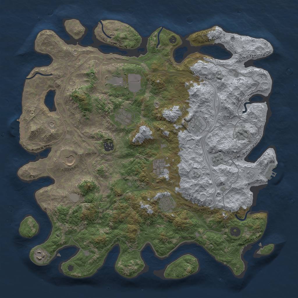 Rust Map: Procedural Map, Size: 4250, Seed: 634998805, 16 Monuments