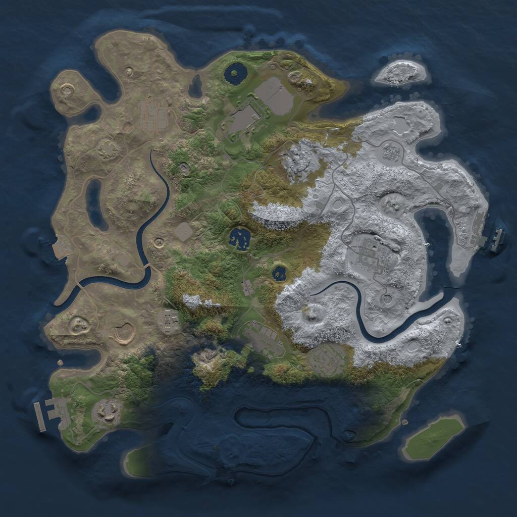 Rust Map: Procedural Map, Size: 3500, Seed: 22011979, 16 Monuments