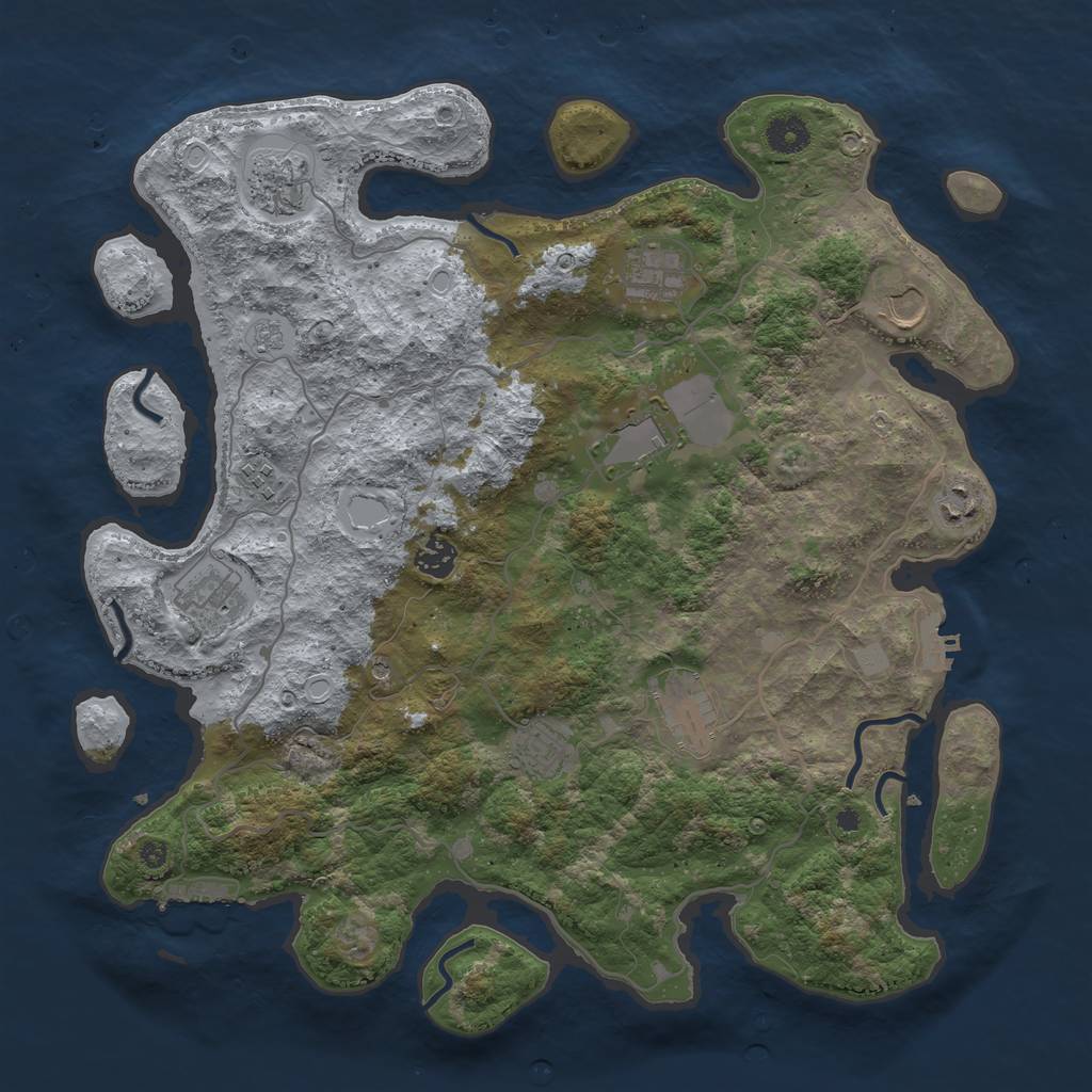 Rust Map: Procedural Map, Size: 4000, Seed: 62556602, 17 Monuments