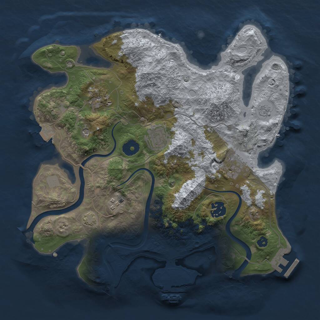 Rust Map: Procedural Map, Size: 3000, Seed: 1338708523, 11 Monuments