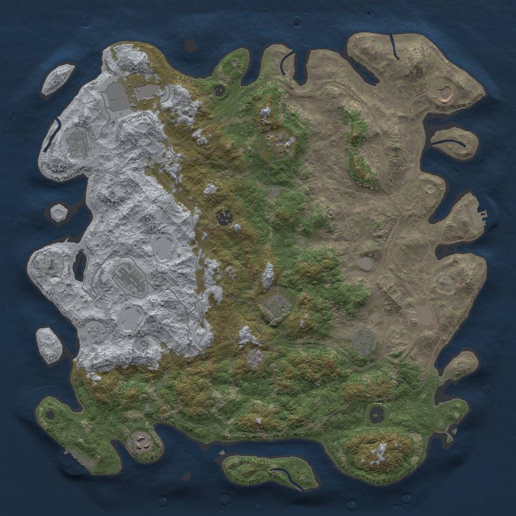 Rust Map: Procedural Map, Size: 4700, Seed: 878675678, 18 Monuments
