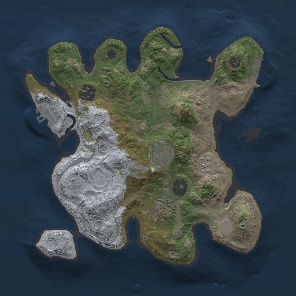 Rust Map: Procedural Map, Size: 2700, Seed: 7345, 11 Monuments
