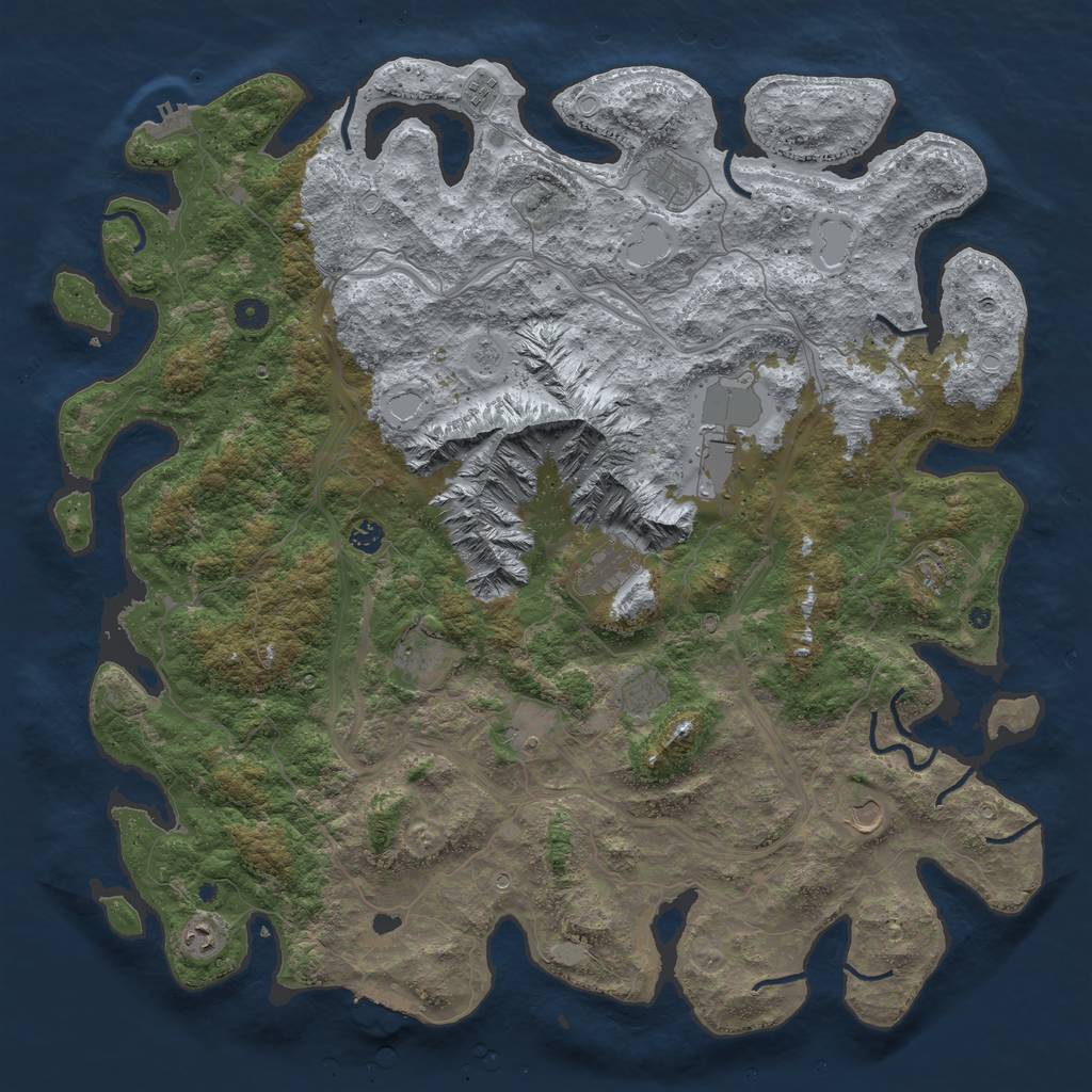 Rust Map: Procedural Map, Size: 5000, Seed: 357065451, 18 Monuments