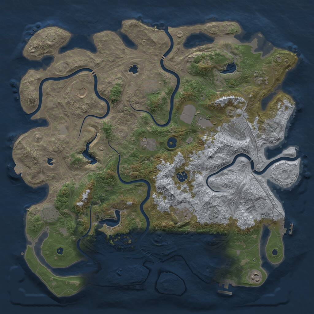 Rust Map: Procedural Map, Size: 4500, Seed: 2132695288, 17 Monuments