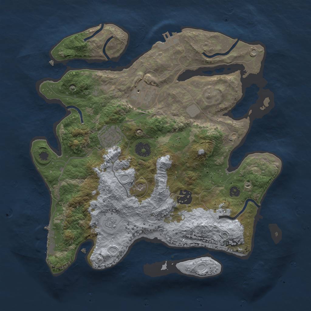 Rust Map: Procedural Map, Size: 3000, Seed: 152510730, 10 Monuments
