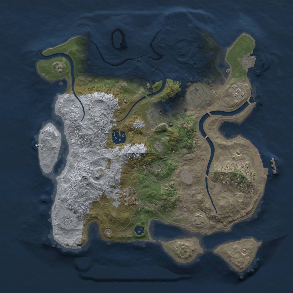 Rust Map: Procedural Map, Size: 3000, Seed: 15473, 11 Monuments