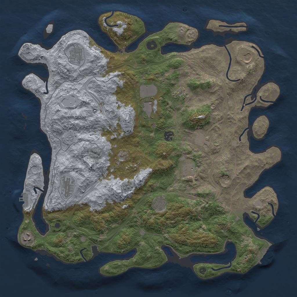 Rust Map: Procedural Map, Size: 4500, Seed: 1644924361, 18 Monuments