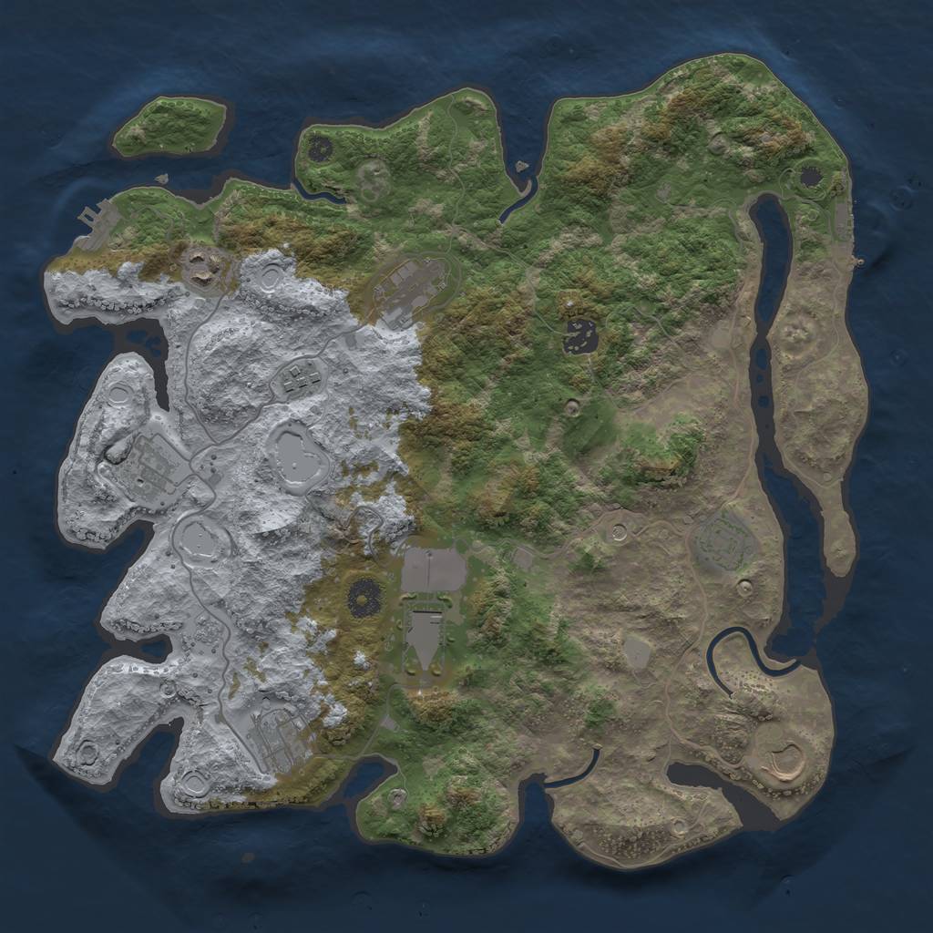 Rust Map: Procedural Map, Size: 3750, Seed: 123297695, 16 Monuments