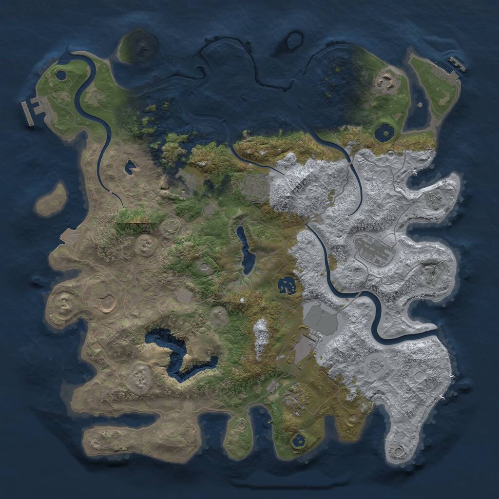 Rust Map: Procedural Map, Size: 4000, Seed: 188243705, 15 Monuments