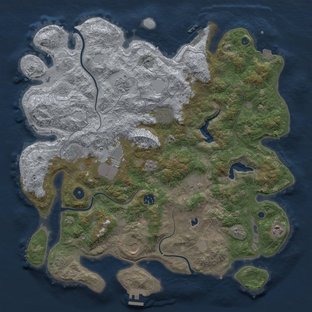 Rust Map: Procedural Map, Size: 4200, Seed: 1113936781, 15 Monuments