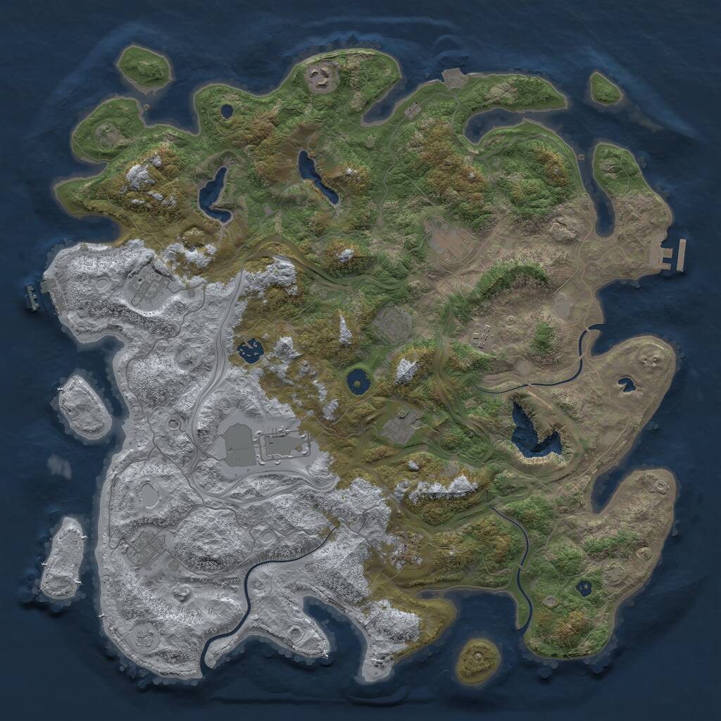 Rust Map: Procedural Map, Size: 4500, Seed: 31031993, 16 Monuments