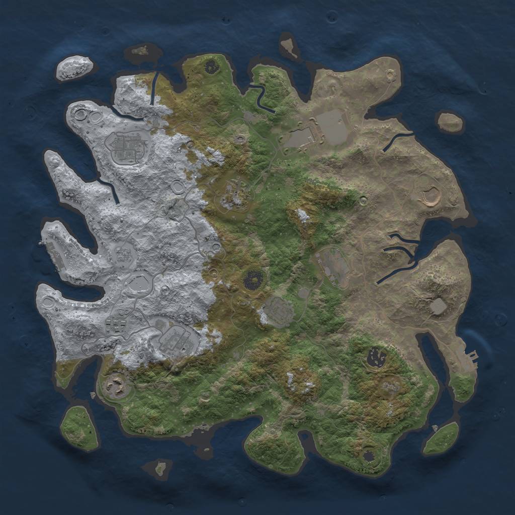 Rust Map: Procedural Map, Size: 3909, Seed: 126126, 17 Monuments
