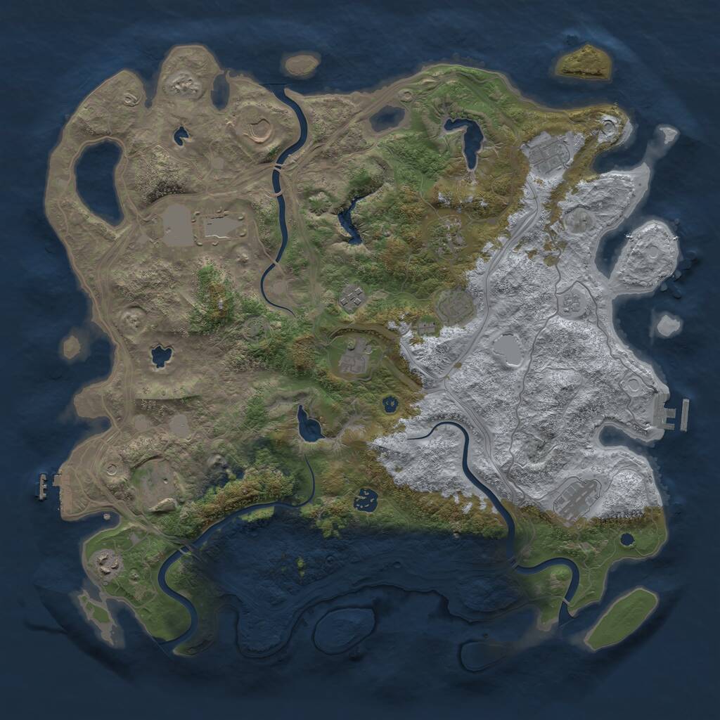 Rust Map: Procedural Map, Size: 4500, Seed: 817459865, 17 Monuments