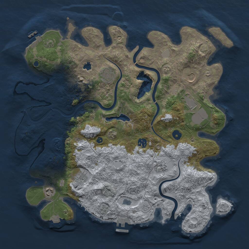 Rust Map: Procedural Map, Size: 4000, Seed: 9598, 14 Monuments