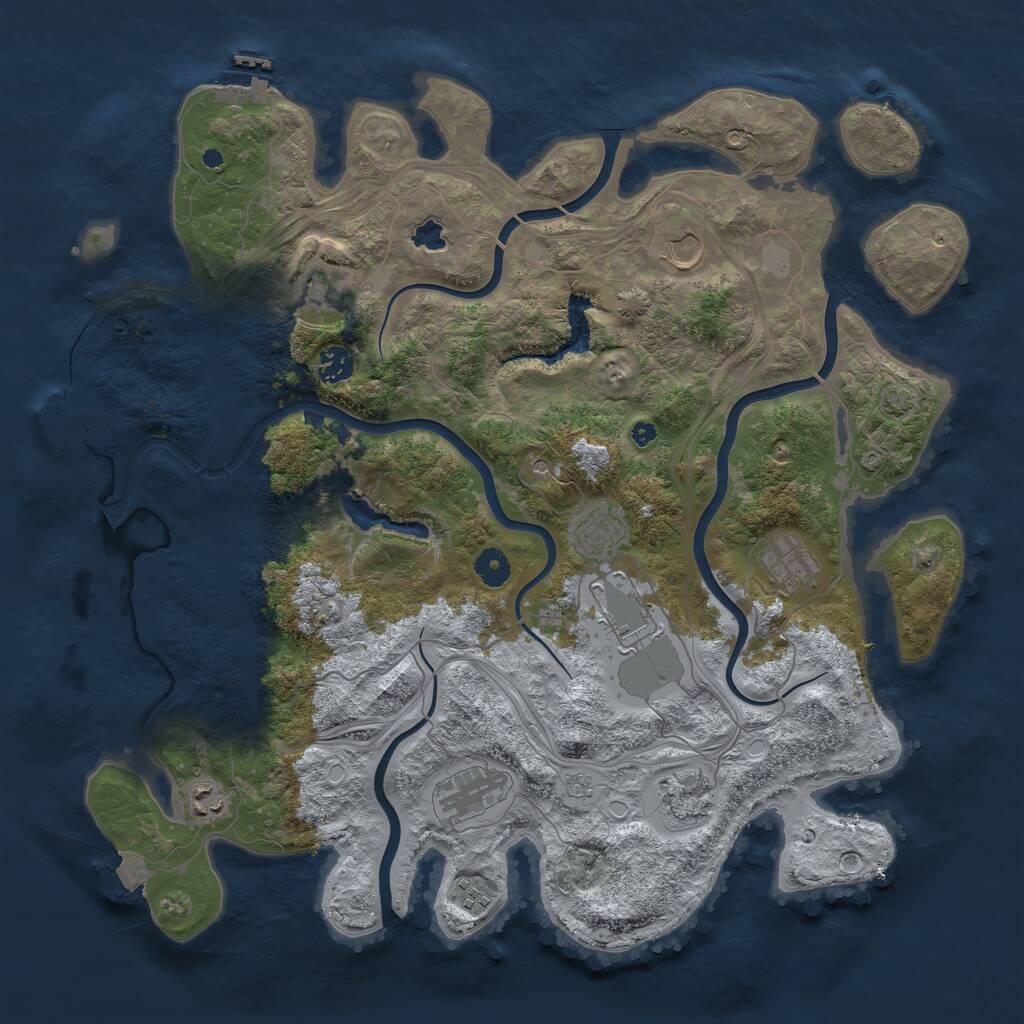 Rust Map: Procedural Map, Size: 4250, Seed: 45126398, 16 Monuments
