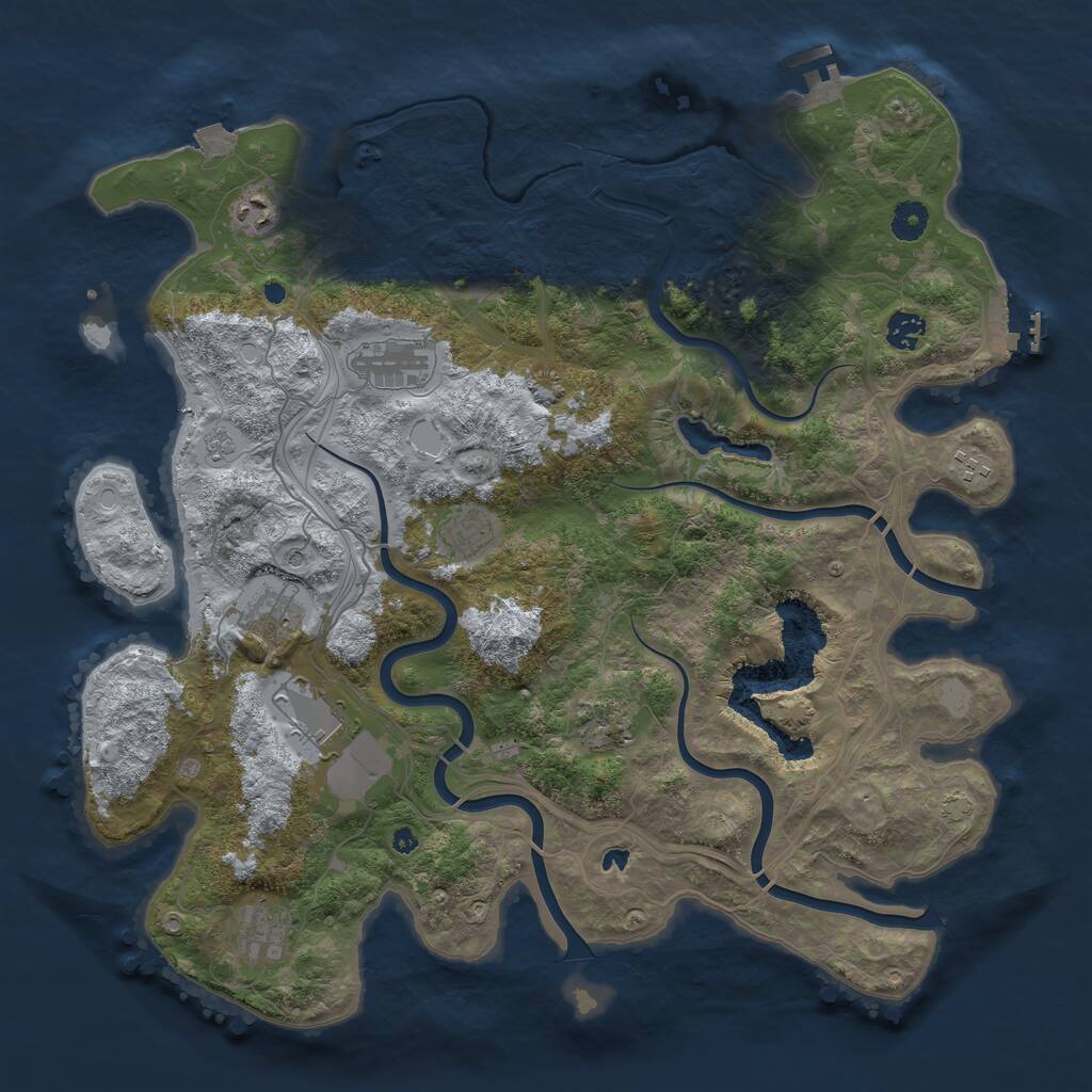 Rust Map: Procedural Map, Size: 4250, Seed: 1885750778, 15 Monuments
