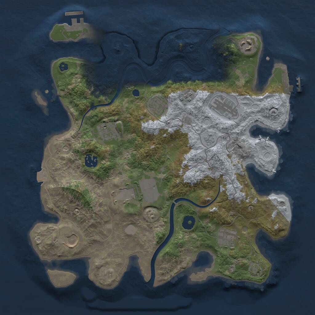 Rust Map: Procedural Map, Size: 3500, Seed: 622679914, 15 Monuments