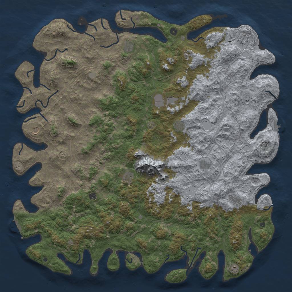 Rust Map: Procedural Map, Size: 6000, Seed: 59647, 18 Monuments