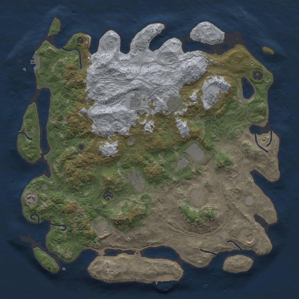 Rust Map: Procedural Map, Size: 4500, Seed: 75340698, 18 Monuments