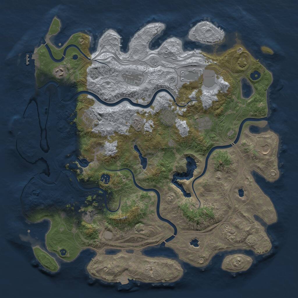 Rust Map: Procedural Map, Size: 4500, Seed: 75340698, 17 Monuments