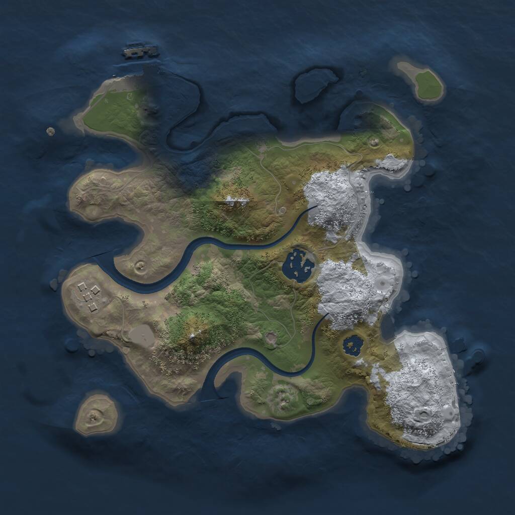 Rust Map: Procedural Map, Size: 2500, Seed: 10889613, 4 Monuments
